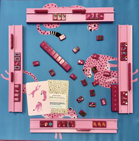 Pengiriman Dalam 7 Hari Set Mahjong Premium, Hijau Mint dengan Lingkaran & Naga Berwarna-warni, Lengkap dengan Ubin Angin NEWS