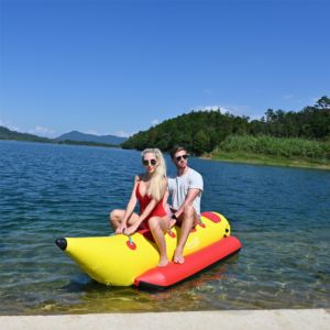 Prix bon marché extérieur gonflable flottant eau banane <span class=keywords><strong>bateau</strong></span> gonflable eau volant banane traîneau avec <span class=keywords><strong>gonfleur</strong></span> électrique - Product Image 5