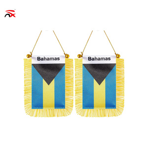 Pendentif drapeau des Bahamas double face le plus vendu, petite bannière à franges pour la décoration du rétroviseur de <span class=keywords><strong>voiture</strong></span> - Product Image 1