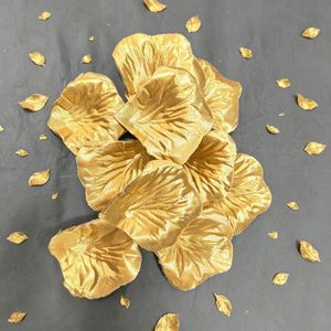 Pétales de rose artificiels dorés pour décorations de mariage, chambre nuptiale et fêtes - Product Image 3