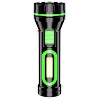 Lampe torche LED rechargeable en ABS à lumière puissante, avec éclairage latéral COB, double éclairage, indice de protection IP20, portée du faisceau 100-200m, portable pour la maison