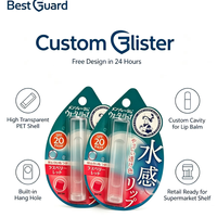 Emballage en blister personnalisé, boîte en plastique PVC à clapet pour cosmétiques, palette de fards à paupières vide et étui compact pour baume à lèvres