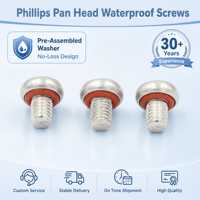 Professional Custom M3 M4 M5 Phillips Pan Head Sealing Bolt SUS316 Stainless Steel Fastener 7-Day Lead Time