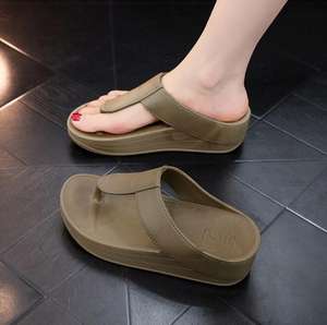 Kadın kurtarma kalın kama Flip flop rahat kemer destek tanga sandalet yumuşak taban açık plaj havuzu için - Product Image 5
