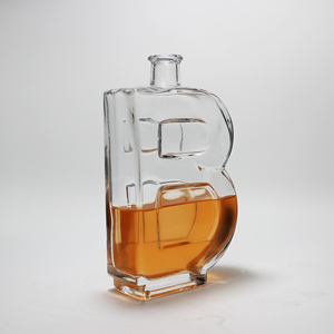Botella de Vidrio Duradera en Forma de <span class=keywords><strong>B</strong></span> de 750 ml para Whisky, Vodka, Tequila, Ron, Brandy, Ginebra, con Logotipo Personalizado, Venta al por Mayor para Bares y Bebidas - Product Image 3