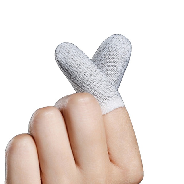 Hot Sale Silver Fiber Anti-Sweat Smartphone Fingertips Gaming Finger Sleeves with Aim/Shoot Control for Mobile Phone Games
