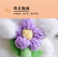 Porte-clés en peluche doux Kawaii, breloque chat, chaton mignon en crochet avec fleur, jouet animal en peluche, pendentif de sac, poupée, mini porte-clés animaux en peluche