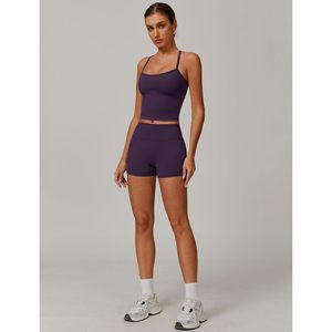 Women Two Piece Workout <b>Set</b> Crop Top Matching High Waisted Shorts Yoga Gym Wear Seamless Breathable Quick Dry Spandex Polyester - Product Image 6