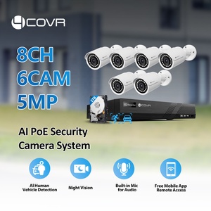 4COVR - Sistema de Cámaras de Seguridad IP CCTV de 8 Canales con Disco Duro de 2 TB, 6X 5MP, PoE, IA, Tipo Bala, para Interiores y Exteriores, con Visualización por Aplicación - Product Image 2
