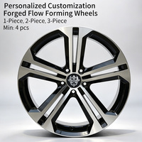 Jantes en alliage d'aluminium Flowtone Wheels 18 19 pouces 5X112, finition noire usinée, pour Volkswagen Tiguan Passat, jantes de voiture