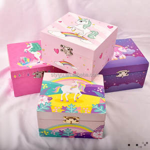 Boîte à musique licorne boîte à bijoux emballage pour filles et garçons cadeau ballerine boîte à bijoux musicale en bois jouets pour enfants manivelle - Product Image 5