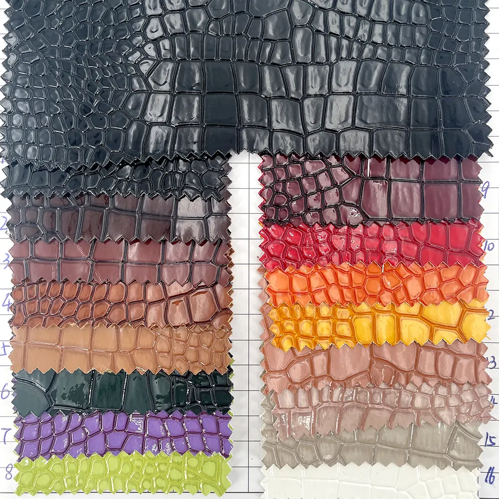 Модная трехмерная крокодиловая кожа из ПВХ с высоким блеском для ботинок искусственная кожа обивка ткань для мужского ремня бумажник