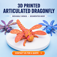 Figura de Libélula Articulada Impresa en 3D con Alas Móviles y Cuerpo Segmentado para Niños