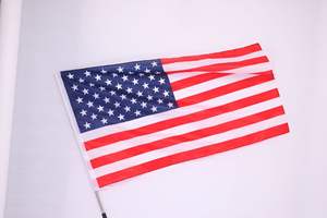 Wholesale Cheap 14*21cm Mini Polyester American Flag for National Day Festival Celebration Hand-Cranked Display <b>Accessory</b> - Product Image 5