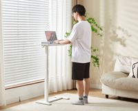 Bureau d'ordinateur réglable 36-68cm hauteur Table de bureau ergonomique 2.8cm poste de travail mince pour ordinateur portable PC gain de place noir