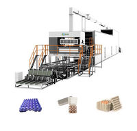 Kotak telur mesin piring karton limbah kertas Pulp Molding lini produksi daur ulang mesin pembuat baki telur