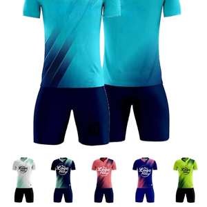 Maillot de football personnalisé en spandex/polyester à séchage rapide, imprimé par transfert thermique, costume de football coloré pour adultes, respirant - Product Image 3