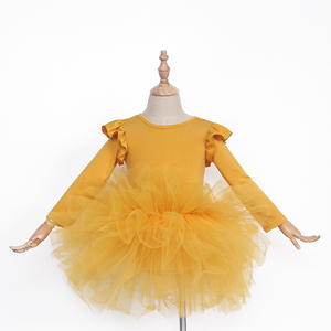 Vestito Tutù da <span class=keywords><strong>Ballerina</strong></span> con Maniche Lunghe in Tulle, Colore Rosso Foglia d'Acero, per Bambina, Autunno Inverno - Product Image 2