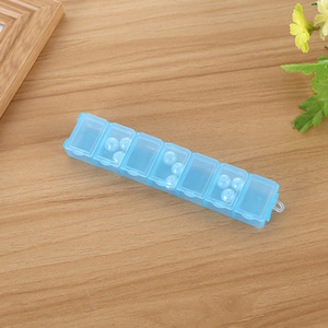 Small Plastic 7 Compartment Pill Box Travel Size Storage Organizer With Cover For Medicine Organizing - Product Image 2