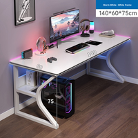 Bureau de Gaming Industriel en Promotion avec Éclairage RGB Intégré, Rangement CPU, Résistant à l'Usure, en MDF Grain de Bois et Acier Durable