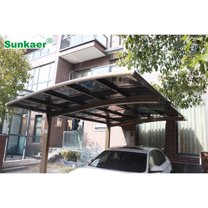 โรงจอดรถอลูมิเนียมแบบกำหนดเอง ดีไซน์ยอดนิยม ราคาโรงงาน พร้อมหลังคาโพลีคาร์บอเนต - Product Image 6