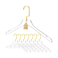 Klare Acryl Rock Hose Kleiderbügel mit goldenen Clips Kunststoff Kleiderbügel