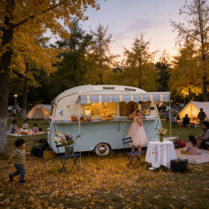 Commercial Street Food Cart Towable Dessert Beverage <b>Trailer</b> for Outdoor Use - Product Image 1