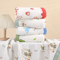 Newborn Printed Cotton Blanket with 6 Layers of Yarn-Soft and Absorbent for Bathroom Use As a Bath Towel