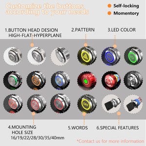 Industrial Control Metal <strong>Push</strong> <strong>Button</strong> <strong>Switch</strong> 1NONC 19mm Flat Head Latching/Momentary 5A IP67 <strong>Push</strong> <strong>Button</strong> <strong>Switch</strong> - Product Image 4