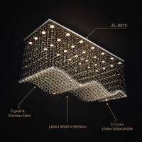 Lampu Chandelier Kristal Baja Mewah Desain Nordik Modern untuk Ruang Tamu Hotel, Ukuran Besar, Kustomisasi Zeal Lighting