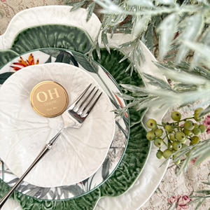 <span class=keywords><strong>Service</strong></span> de vaisselle en porcelaine fine Ohere, design minimaliste et écologique, assiettes de mariage blanches avec bord <span class=keywords><strong>doré</strong></span>, 4 pièces personnalisables - Product Image 1