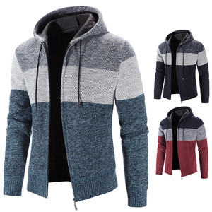Cardigan à capuche pour <span class=keywords><strong>homme</strong></span> 2026, style patchwork coloré, décontracté et confortable, avec fermeture éclair, chaud, taille <span class=keywords><strong>3XL</strong></span> - Product Image 1