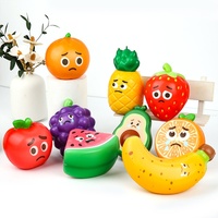 Jouets Squishy en forme de fruits (Fraise, Ananas, Raisin, Pastèque) en PU à rebond lent, anti-stress, cadeau pour enfants de 8 à 13 ans, unisexe