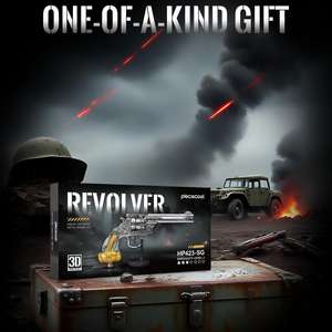Puzzle 3D en métal <span class=keywords><strong>Piececool</strong></span> Revolver, kit de modèle en acier inoxydable à monter soi-même, cadeau de collection pour adultes et adolescents - Product Image 2
