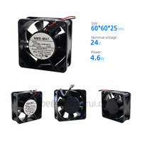 NMB 2410ML-05W-B70 60*60*25mm 24VDC 4.56W 6800 tr/min 33.1CFM 0.19A roulement à billes onduleur armoire ventilateur de refroidissement axial