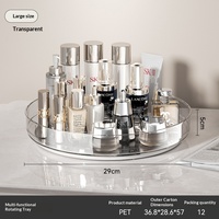 Boîte de rangement cosmétique minimaliste en plastique rotative silencieuse à 360 degrés pour coiffeuse et organisation des soins de la peau