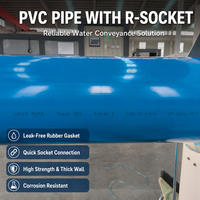 Bewässerungsrohr 75mm bis 500mm Blau Grün Grau Gummi-Ringverbindung PN10 Trinkwassersicher Korrosionsbeständiges PVC-Rohr