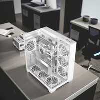Popular Full Tower White PC Computer Case Chassis Wtih Three Tempered Glass ATX/MATX/INT