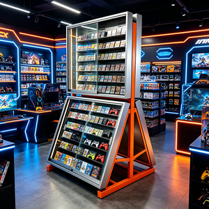 Custom Metal Frame Vertical Graded Glass Showcase, Sports Collectible Stand, Playing <strong>Vendor</strong> Racks, Trading Card Display Case - Product Image 1