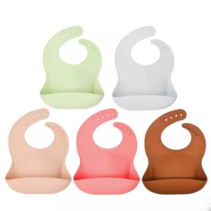 Bavoir bébé en silicone imperméable, couleur personnalisée, pour nourrissons et tout-petits, tablier repas pour enfants, design 106, logo personnalisé, vente en gros - Product Image 1