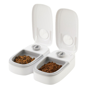 Bunnyhi Wsq003 Thời gian bữa ăn khẩu phần khô và ướt thực phẩm đôi bữa ăn tách Pet bát dễ dàng làm sạch chó mèo thông minh vật nuôi trung chuyển - Product Image 1