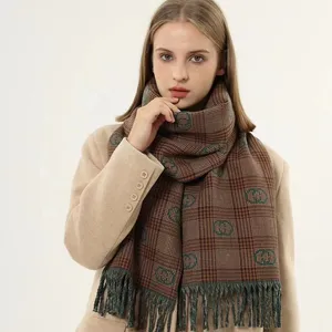 Оптовая продажа, 2022, новый дизайн, женский теплый шарф, роскошные толстые шали из пашмины, женские брендовые зимние шарфы