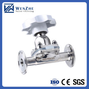 Katup Diafragma Saniter Manual Baja Tahan Karat untuk Gas Suhu Tinggi Ukuran Sedang 1/2"-4" Merek WENZHE - Product Image 3