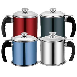 Jarra de aceite de hoja suelta para té y cocina, recipiente de aceite de bacón con bandeja de posavasos, 0,34 unidades - Product Image 1