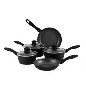 Ensemble de casseroles et poêles Russell Hobbs RH02814EU7 5 pièces, poêles 20/24 cm, casseroles 16/18/20 cm, antiadhésives, induction, couvercles en verre - Product Image 2