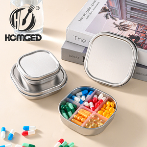 Boîte à pilules portable en acier inoxydable 304, étanche à l'humidité, pour la maison et l'extérieur - Product Image 1