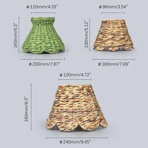 אהיל מנורה קלוע בעבודת יד, מודרני, ידידותי לסביבה, מבמבוק וראטן, למנורת שולחן פנימית - Product Image 3