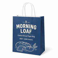 Bolsa de Papel para Panadería con Asa de Cuerda, Impresión a Color, Laminación Ecológica, Logotipo Personalizado OEM Directo de Fábrica