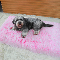 Cama para Perros y Gatos de Felpa Larga, Cuadrada, Rellena de Poliéster y Algodón, con Diseño de Dibujos Animados, para Sueño Profundo, Tipo Sofá, Nido para Mascotas 2002