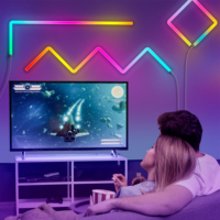 Applique murale connectée à LED RGBIC, lumière bleue, wi-fi, application Tuya, contrôle de la musique, synchronisation, veilleuse, TV, chambre à coucher, salle de jeux, Bar, décoration